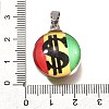 Flat Round 201 Stainless Steel Acrylic Pendants STAS-U036-01P-09-3