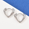 Brass Heart Hoop Earrings EJEW-L274-01P-1