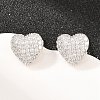 Brass Micro Pave Clear Cubic Zirconia Stud Earrings EJEW-G471-31P-02-2