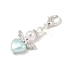 Heart Angel Acrylic with Plastic Pearl Pendant Decorations HJEW-JM04000-4