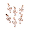 Brass Micro Pave Cubic Zirconia Pendants ZIRC-P089-21RG-1
