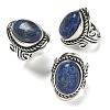 Natural Lapis Lazuli Adjustable Rings RJEW-I108-01AS-10-1