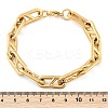 304 Stainless Steel Oval Link  Chain Bracelets for Women Men BJEW-F488-49C-G-5