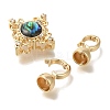 Brass & Abalone & Shell Fold Over Clasps KK-K389-131G-2