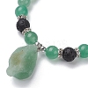 Natural Green Aventurine Beaded Stretch Bracelets BJEW-JB10070-02-3