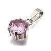 304 Stainless Steel Pave Cubic Zirconia Pendants STAS-B086-12P-04-2