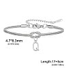 304 Stainless Steel Initial Charm Bracelets FS-WGD8E41-39-1