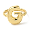 Initials Brass Open Cuff Ring for Women RJEW-N046-02G-G-2