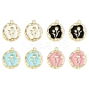 8Pcs 4 Colors Alloy Enamel Pandants ENAM-FS0002-22-1