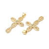 Brass Micro Pave Clear Cubic Zirconia Pendants ZIRC-L103-024G-2