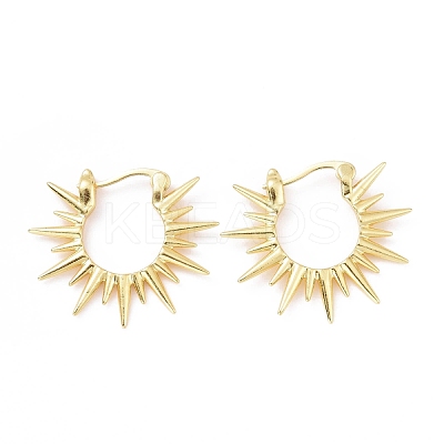 Rack Plating Brass Sun Hoop Earrings for Women KK-E033-05G-1
