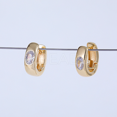 Elegant Oval Brass Hoop Earrings PF7010-1