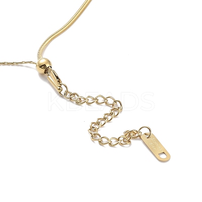 201 Stainless Steel Double Layer Necklace with Round Ball Beaded for Women NJEW-D055-01G-1