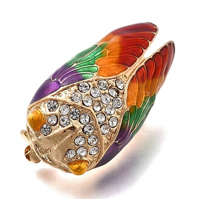 Zinc Alloy Enamel Rhinstone Brooches JEWB-V001-03B-1