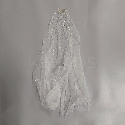 Polyester Bridal Mesh Veil AJEW-WH20073-032A-1