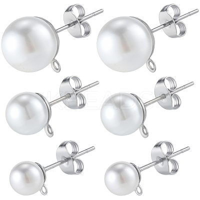 304 Stainless Steel Stud Earring Findings EJEW-SP0001-17I-1