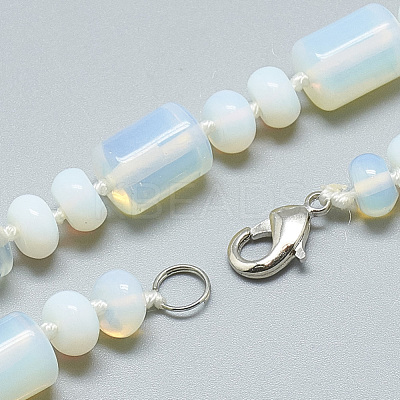 Opalite Beaded Necklaces NJEW-S392-14-1