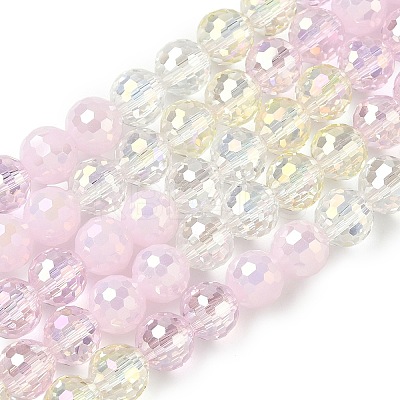 Electroplate Glass Beads Strands EGLA-D300-06-8mm-13-1