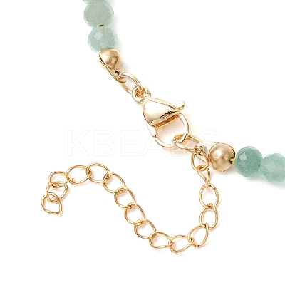 Summer Beach Natural Green Aventurine Round Beaded Necklaces NJEW-JN05262-05-1