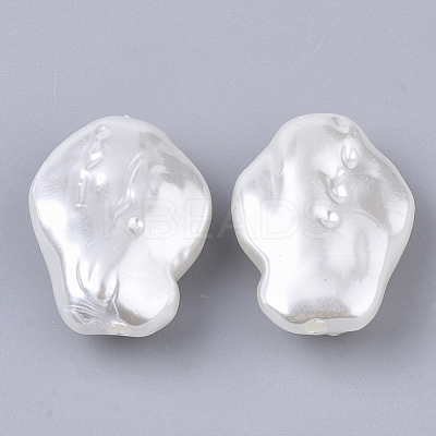 ABS Plastic Imitation Pearl Beads X-OACR-T022-09-1