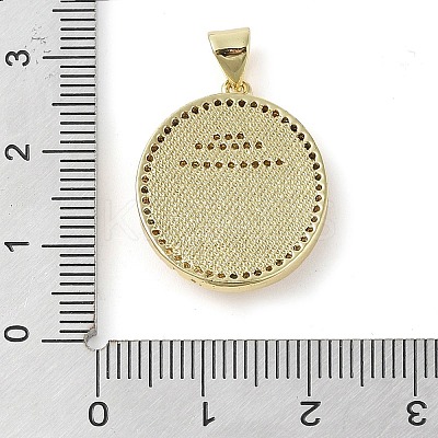 Brass Micro Pave Clear Cubic Zirconia Pendants KK-Q813-11B-G-1