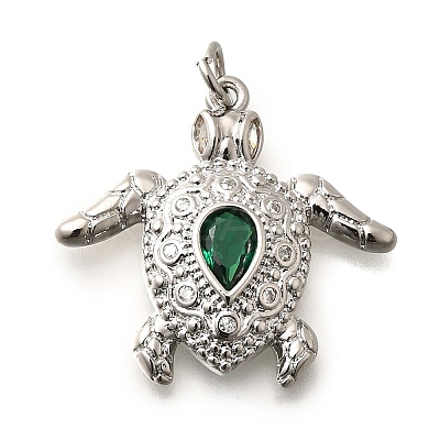 Brass Micro Pave Cubic Zirconia Pendants KK-B128-01P-1