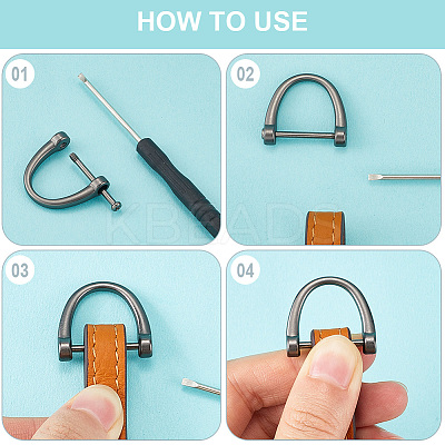 20Pcs 4 Colors Zinc Alloy Adjustable Alloy D Ring Clip Buckles for Bag Chain Strap with 2Pcs Iron Screwdriver FIND-GF0006-92-1