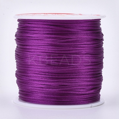 Round Nylon Satin Rattail Cord NWIR-WH0009-15A-17-1