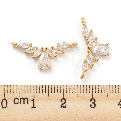 Brass Pave Clear Cubic Zirconia Pendants X-KK-Q789-08G-1