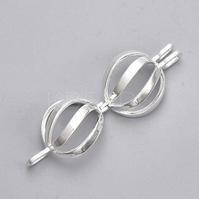 Rack Plating Brass Cage Pendants LS-KK-S751-064S-1