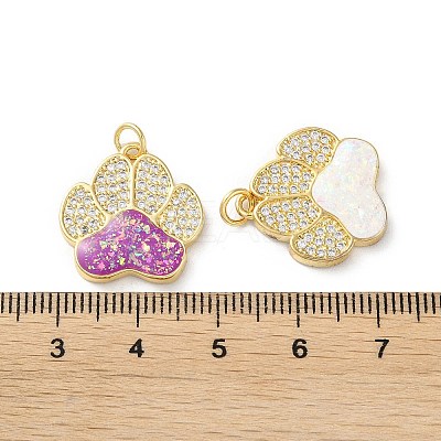 Brass Micro Pave Clear Cubic Zirconia Pendants KK-C045-48G-1