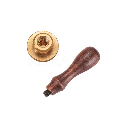 DIY Letter Scrapbook Brass Wax Seal Stamps and Wood Handle Sets AJEW-PH0010-K-1