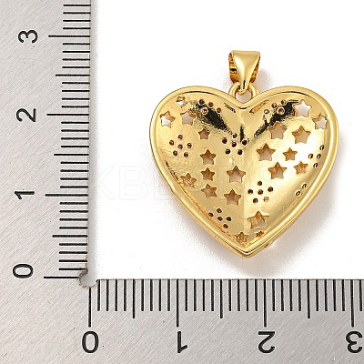 Rack Plating Brass Micro Pave Cubic Zirconia Pendants KK-C074-68G-1