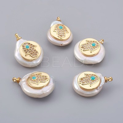 Natural Cultured Freshwater Pearl Pendants PEAR-F008-05G-1