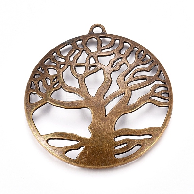 Tibetan Style Pendant Cabochon Settings TIBEP-A23210-AB-FF-1