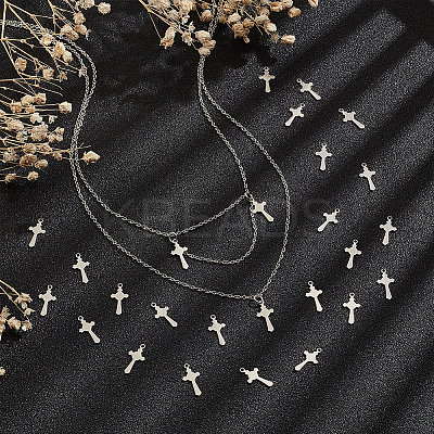 100Pcs 201 Stainless Steel Pendants FIND-UN0016-23-1