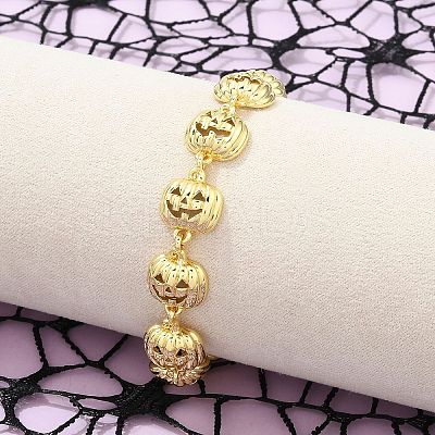 Halloween Brass Link Bracelets for Women BJEW-B149-02G-1