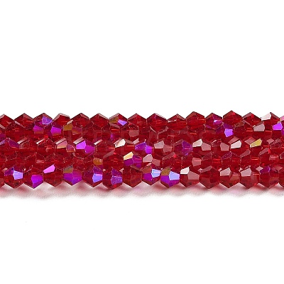 Transparent Electroplate Glass Beads Strands GLAA-F029-3mm-D27-1