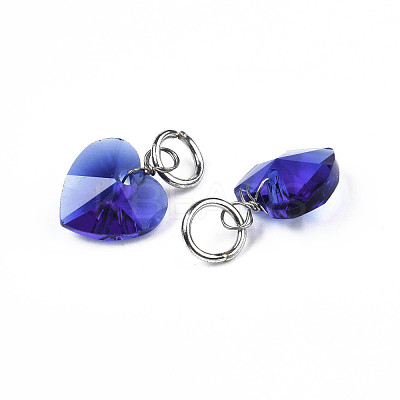 Faceted Transparent Glass Charms GLAA-T024-04C-1