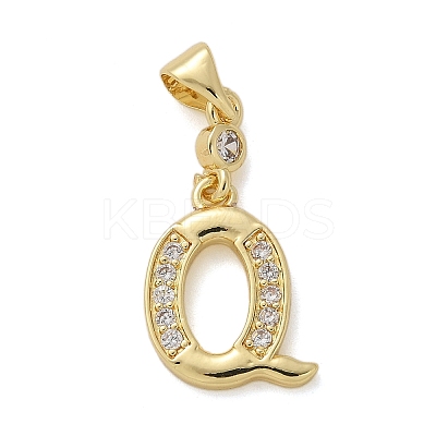 Brass Micro Pave Cubic Zirconia Pendants KK-M319-02G-Q-1