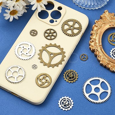 36Pcs 12 Styles Tibetan Style Alloy Steampunk Pendants TIBEP-YW0001-89-1