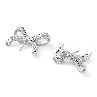 Rack Plating Brass Micro Pave Clear Cubic Zirconia Pendants KK-M280-15P-1