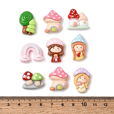 Opaque Resin Cabochons RESI-Z049-01-1