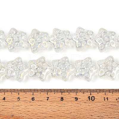 Electroplate Transparent Glass Beads Strands EGLA-N020-02B-1