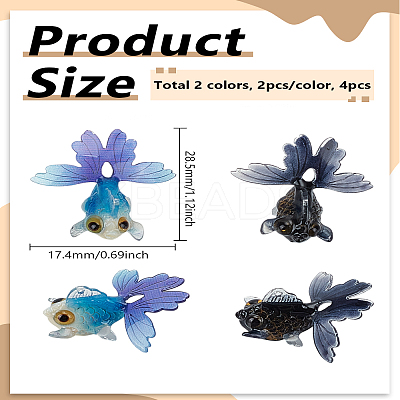 4Pcs 2 Colors Translucent Resin Pendants FIND-LP0009-93A-1