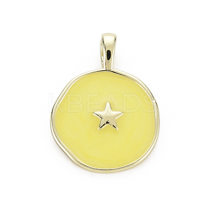 Brass Enamel Pendants KK-Q283-057F-NR-1
