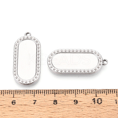 304 Stainless Steel Pendant Cabochon Settings STAS-T067-20P-1