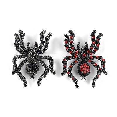 Halloween Spider Alloy Rhinestones Brooches for Party Wear X1-JEWB-S022-08B-1