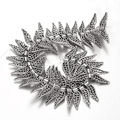 Wing Tibetan Style Alloy Bead Strands TIBEB-O007-38-RS-1