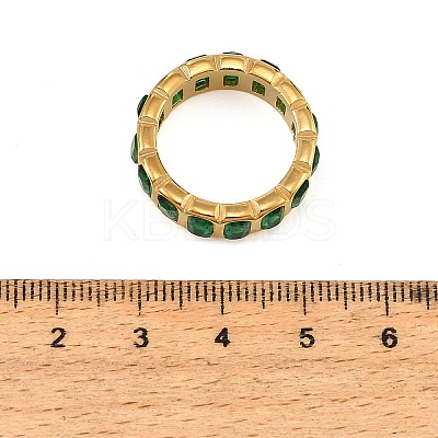 304 Stainless Steel Pave Cubic Zirconia Finger Rings for Women SA-CBAABBA-08D-G-1